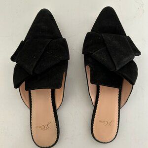 J.Crew Velvet Slides in Black - Women's 8